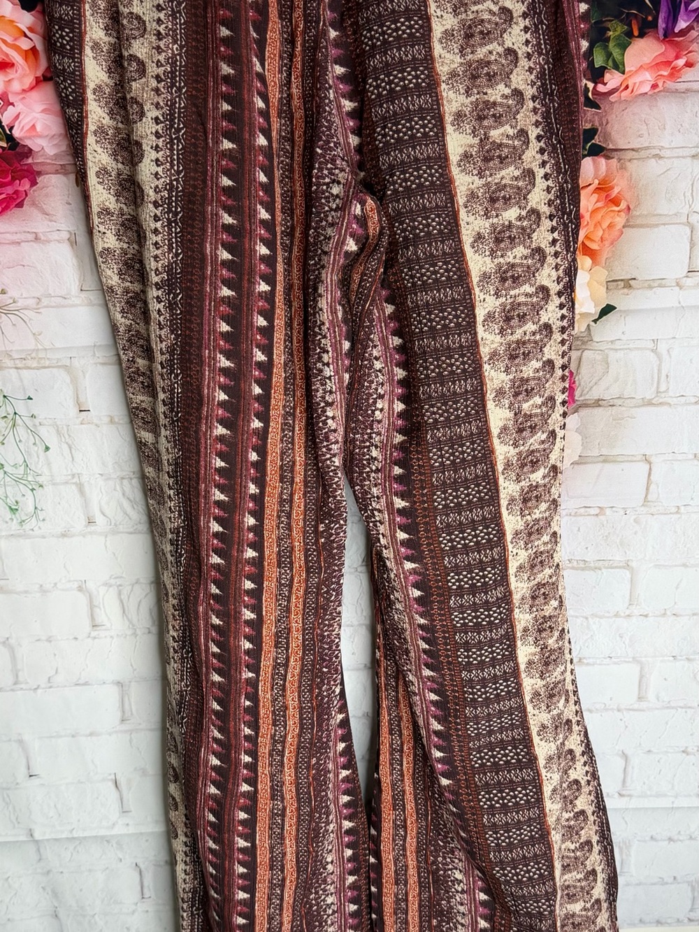 Billabong Purple & Red Printed Smocked Waist Pants